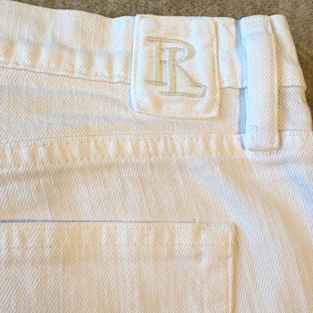 Ralph Lauren Sport White Denim Shorts Womens 29 Stretch Pony Logo Preppy Y2K - Picture 11 of 11